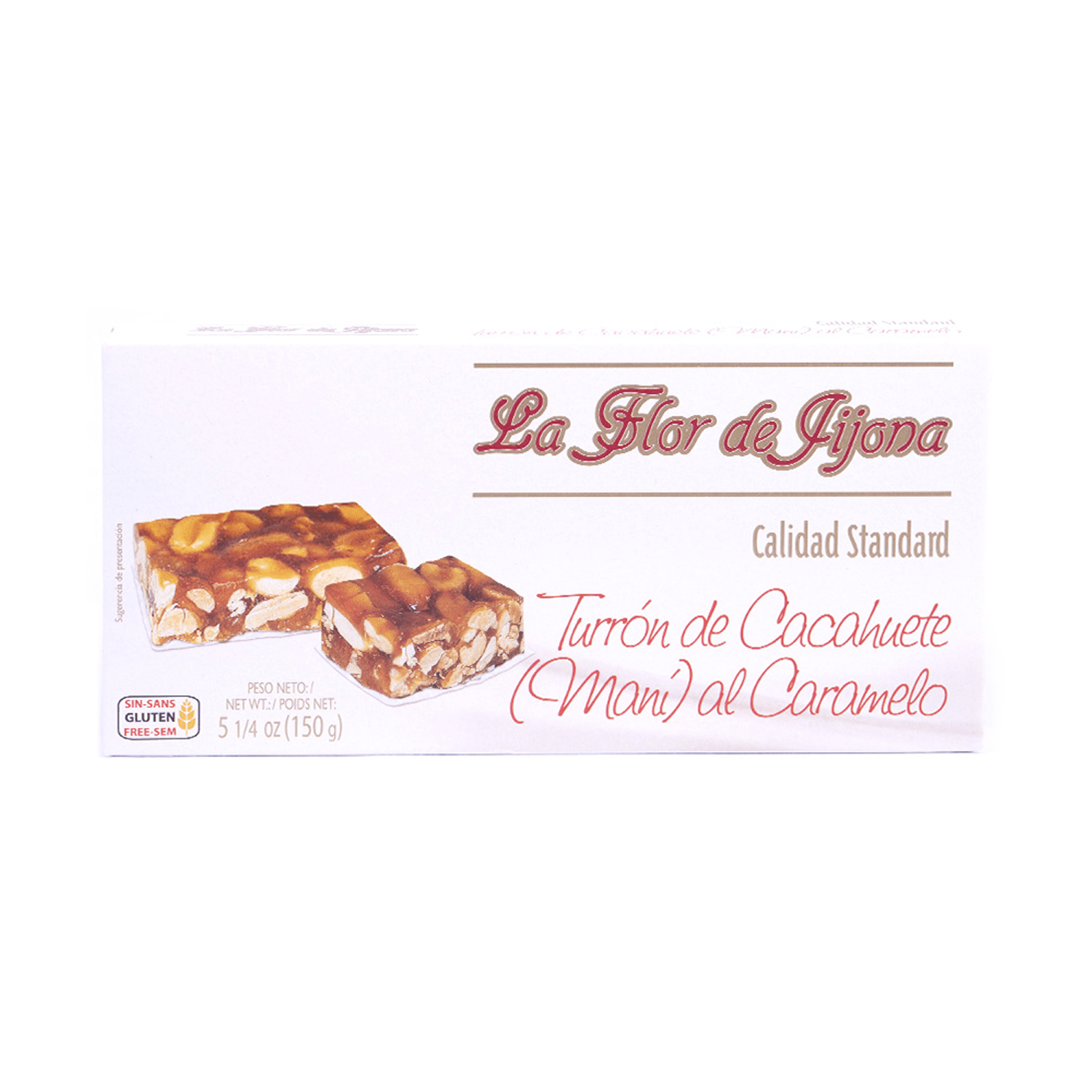 Turrón de Cacahuete al Caramelo Flor de Jijona 1 x 150 gr - Bombones - Flor de Jijona - 8410771310284 - ExtraVirgen.Store